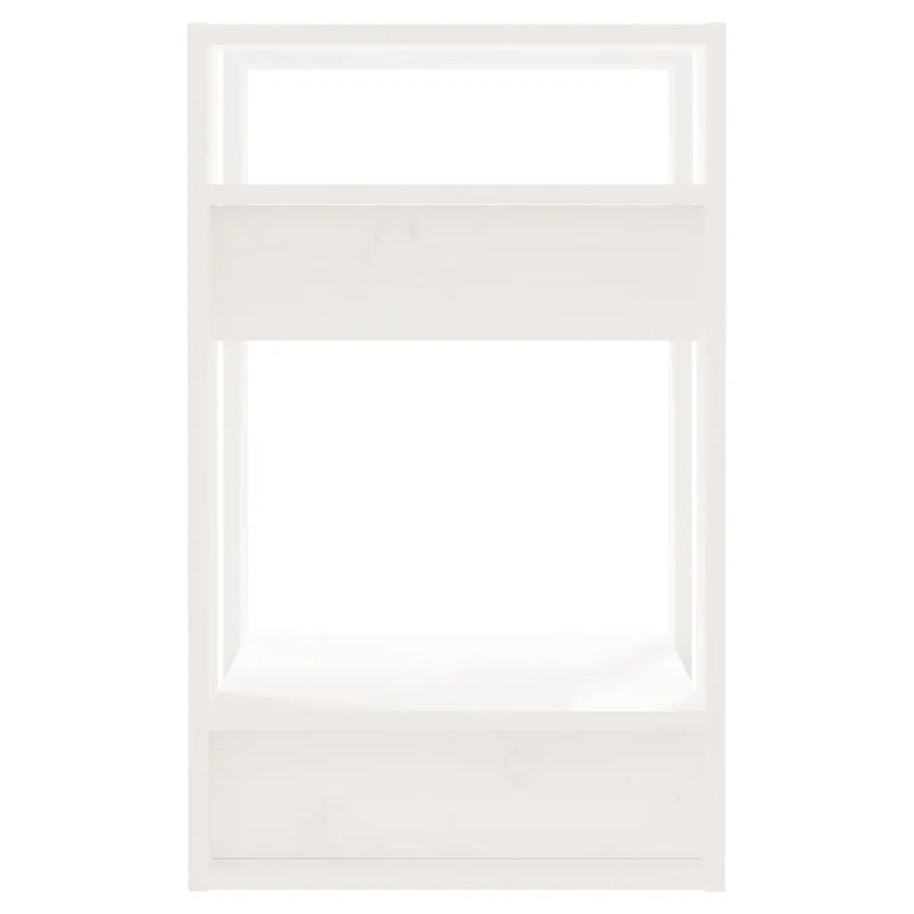 Libreria/Divisorio Bianco 41x35x57 cm in Legno Massello di Pino