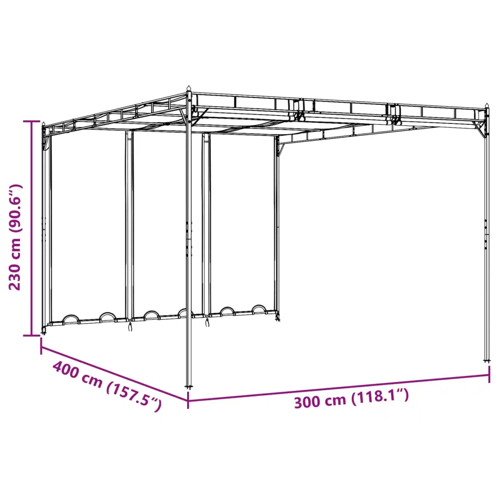 Gazebo 4 x 3 x 2,3 m Verde Poliestere e Acciaio 42030539