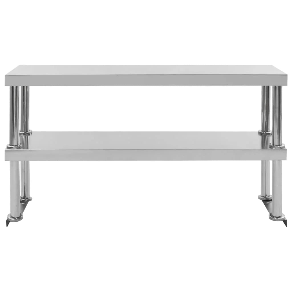 Tavolo da lavoro da cucina con ripiano 120 x 60 x 150 cm acciaio inox 02_0001921