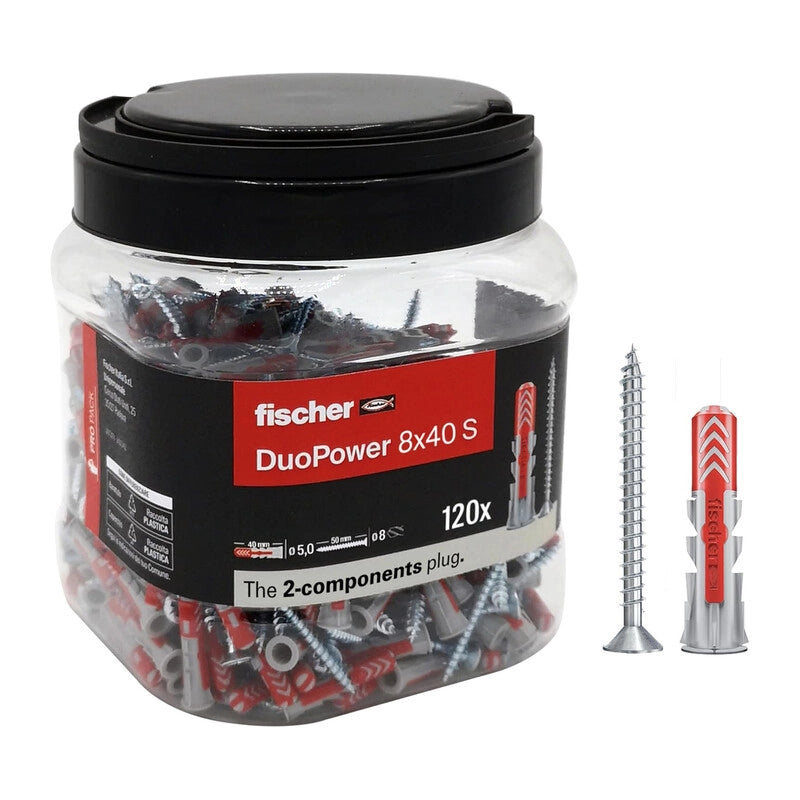 FISCHER TASSELLO DUOPOWER S  8X40 PROPACK 120PZ