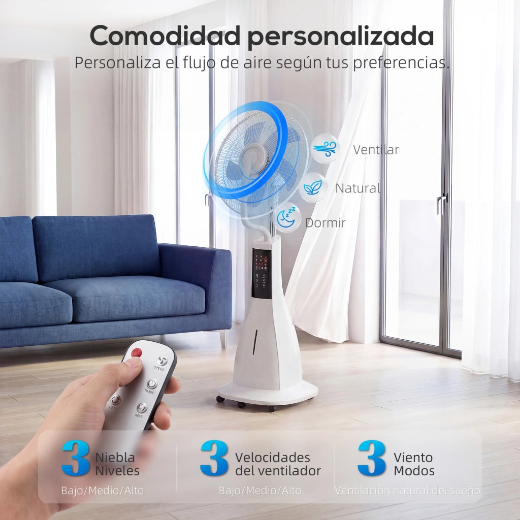 Ventilatore Nebulizzatore con Controllo Remoto ¨C zephmum ¨C 90W 3L Grigio
