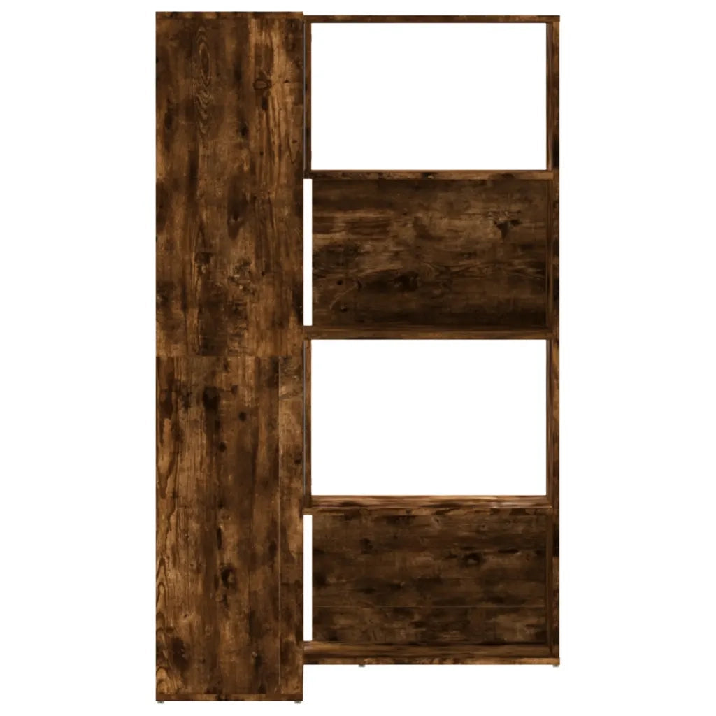 Libreria Angolare 4 Ripiani Rovere Fumo 85x85x140 cm Truciolare 3307814