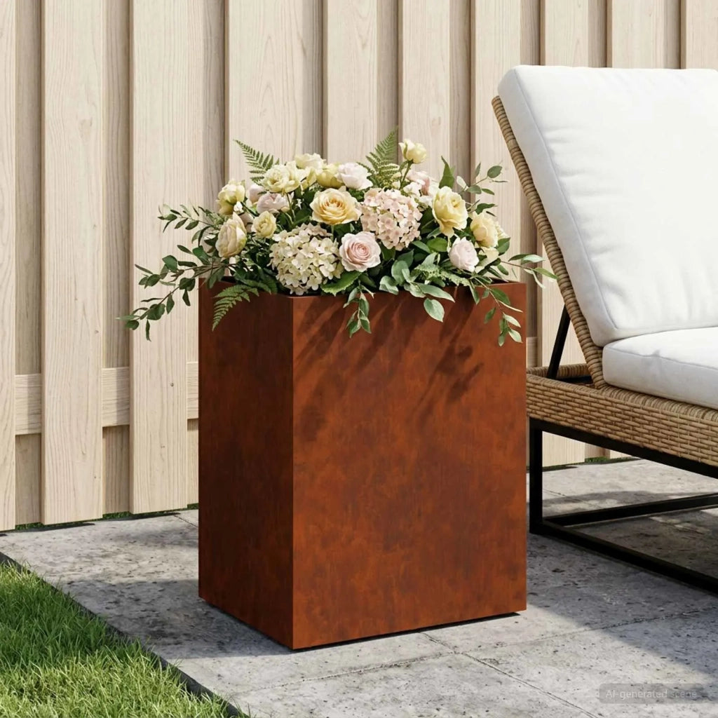 Vaso da giardino Ruggine 40 x 30 x 50 cm Acciaio Corten 8005496