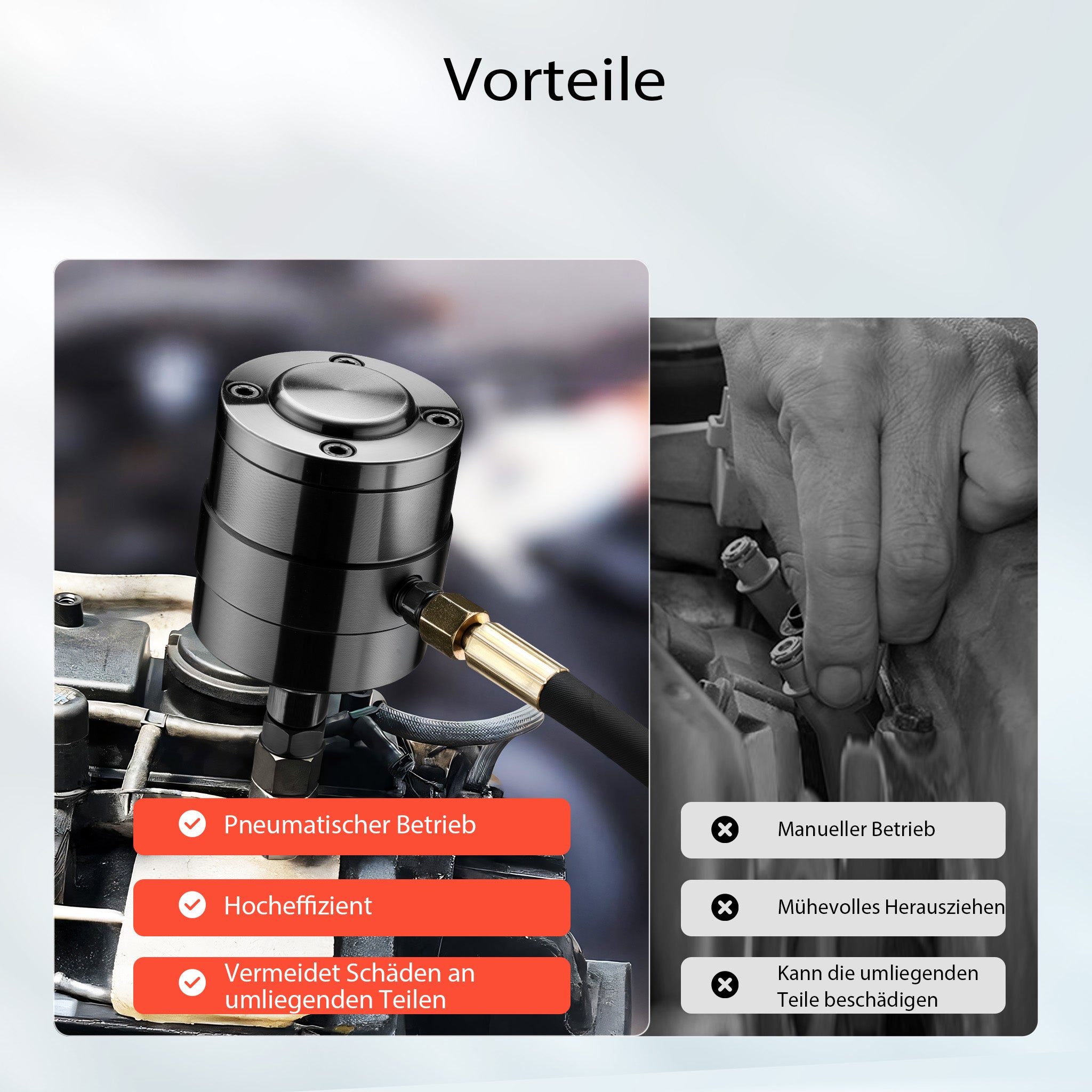 Estrattore iniettori, kit estrattori iniettori, set con 21 pezzi e custodia, estrattore pneumatico per iniettori diesel