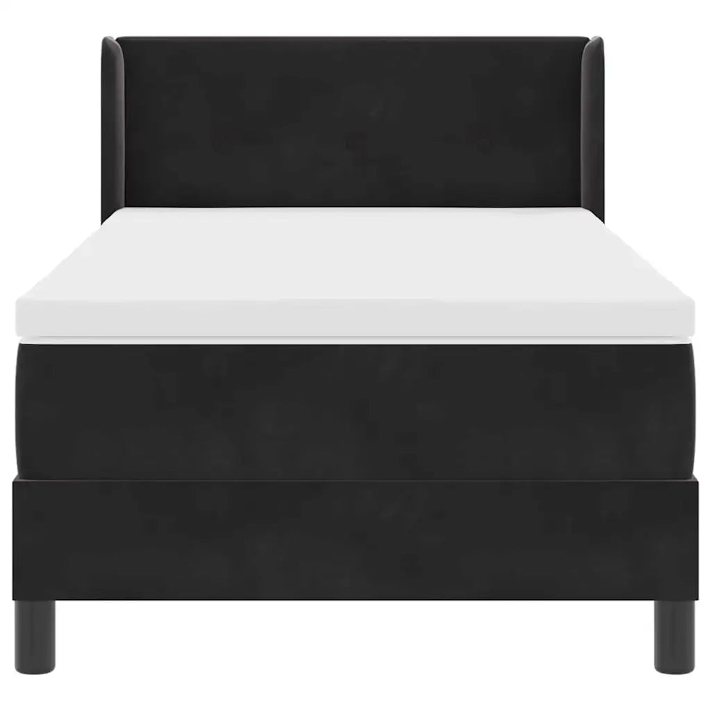 Letto a molle con materasso Nero 200 x 80 cm Poliestere