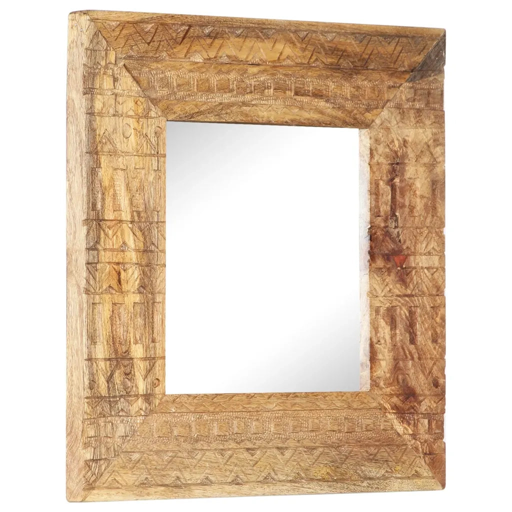 Specchio Intagliato a Mano 50x50x11 cm cm in Massello di Mango cod mxl 54691