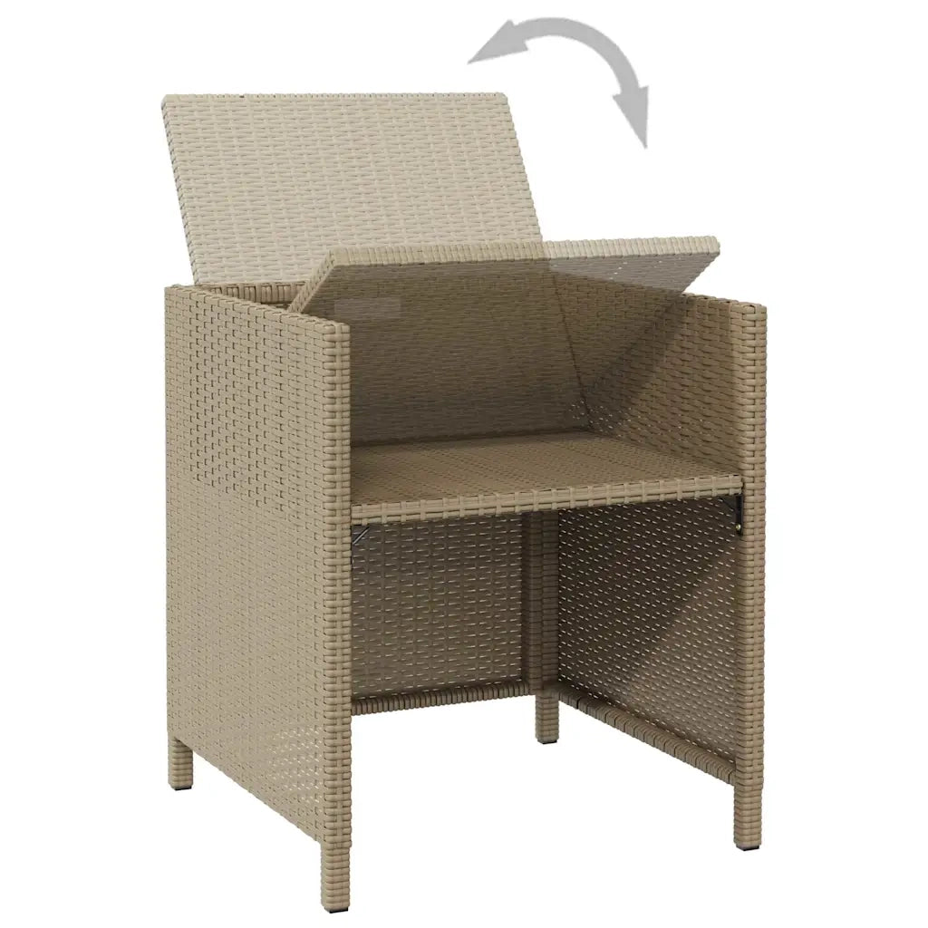 Sedie da Giardino con Cuscini 4 pz | Sedie da Esterno in Polyrattan Beige