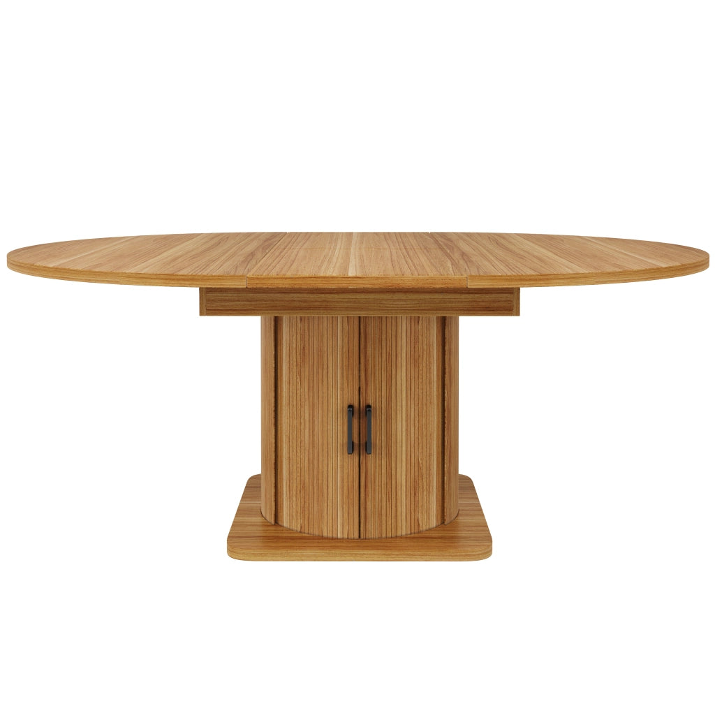 Tavolo da Pranzo Allungabile con 4 Sedie e Cassetto ¨C MINIMAL ¨C Legno Scuro, Set 5 Pezzi per 4-6 Persone