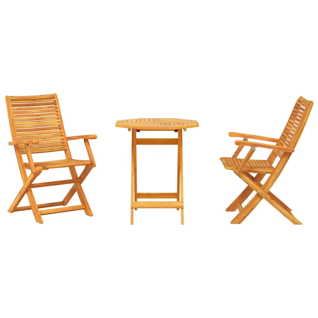 Set Bistro Pieghevole 3 pcs Marrone legno massello di acacia 3375699