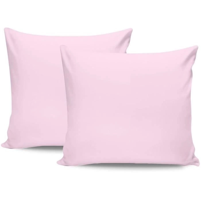 Completo letto - 1 copripiumino 220 x 240 cm + 2 federe 60 x 60 cm - 100% raso di cotone - Rosa