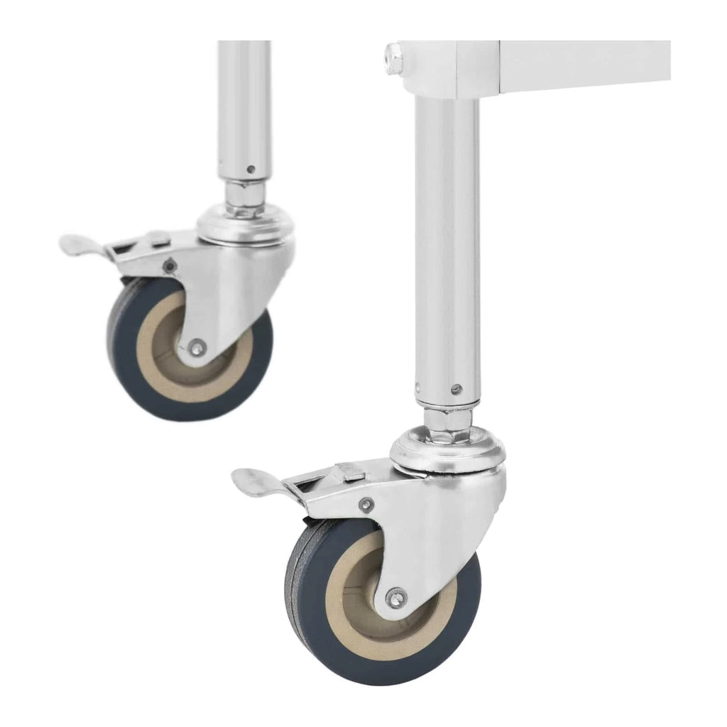 Carrello medico in acciaio inox con 2 ripiani da 55 x 37 x 13 cm - 2 cassetti - 20 kg 14_0005853