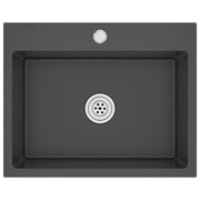 Lavello da cucina fatto a mano 55 x 44 cm acciaio inox nero 02_0002462