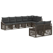 Set Divano da Giardino 8 pcs Grigio polyrattan 3436067