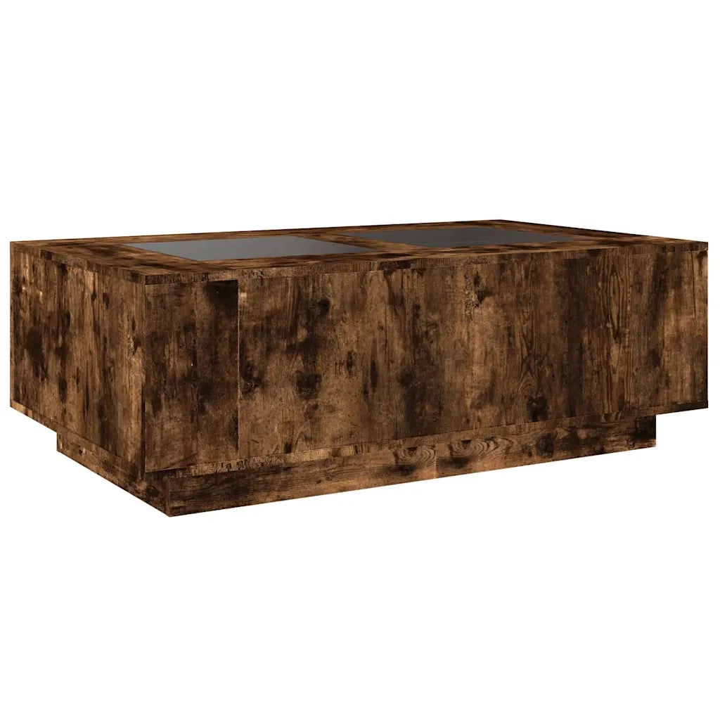Tavolino da salotto | Tavolino da caff¨¨ | Tavolino da Soggiorno con LED Infinity Rovere Fumo 116x69x40 cm