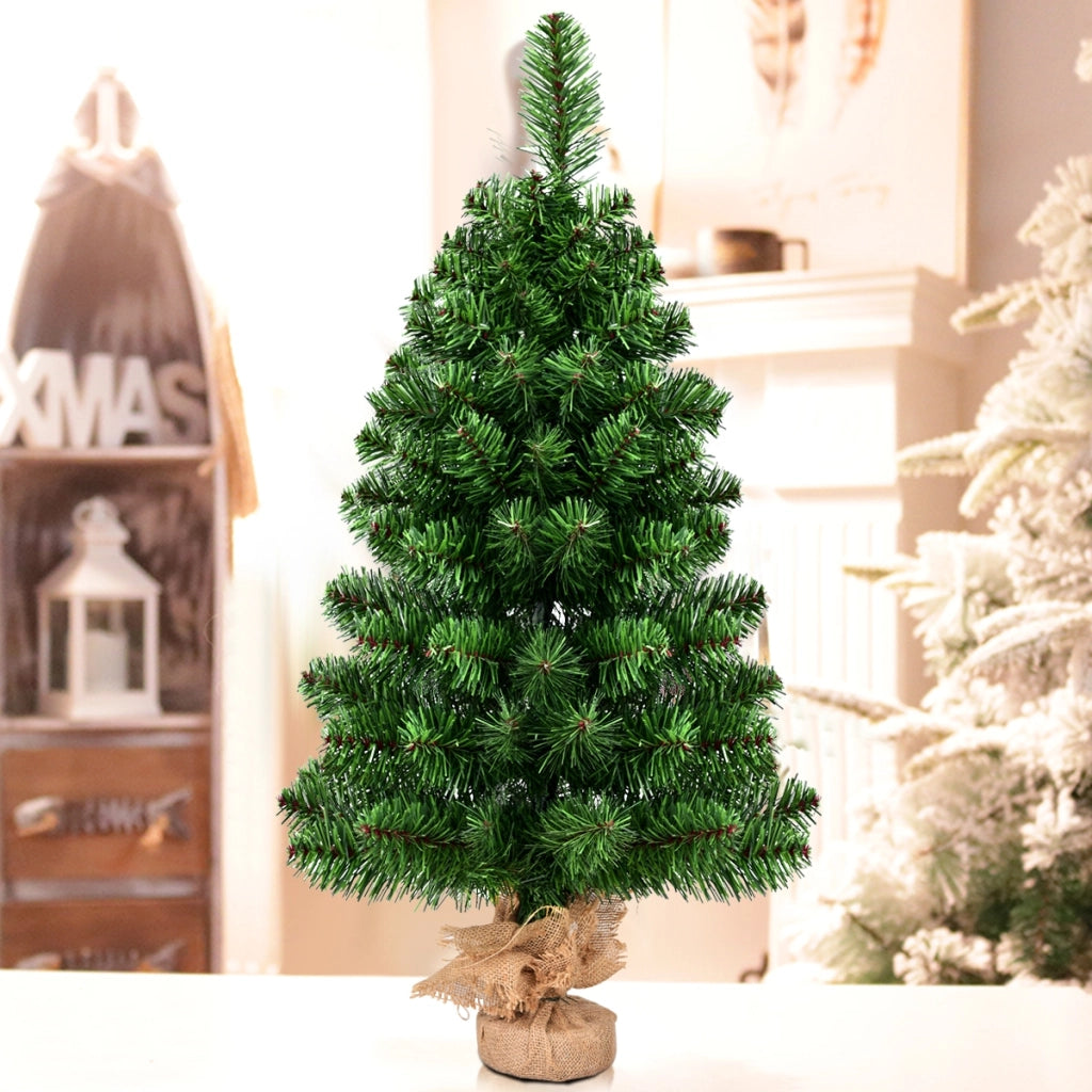 Mini albero di Natale decorazione perfetta da interno-Mini abete artificiale-Decorazioni natalizie in PVC 90 cm Verde