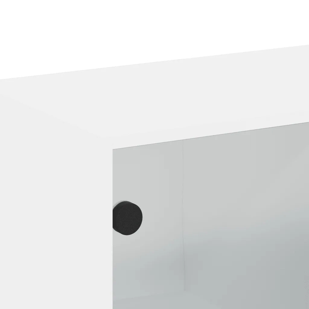Mobili a Muro con Ante in Vetro 2pz Bianco 68,5x37x35 cm 836498
