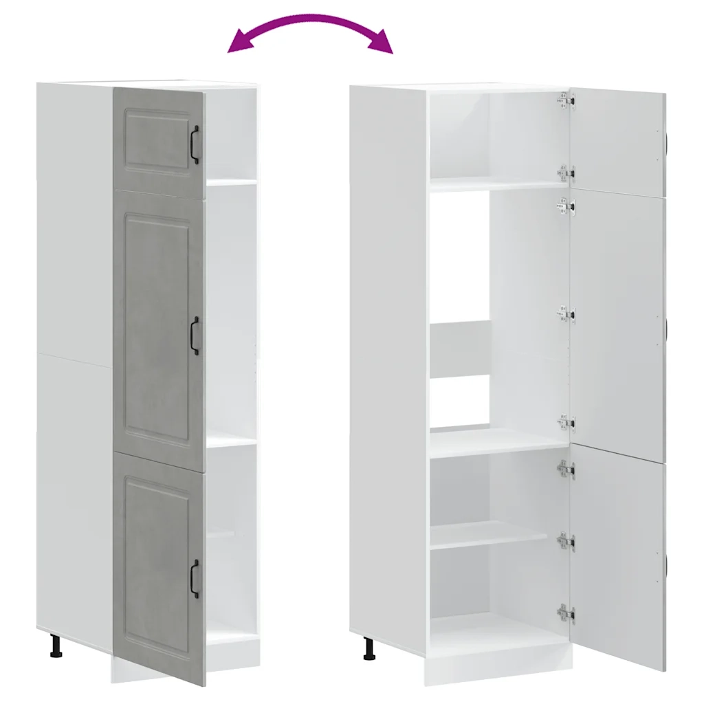 Armadio da Cucina Kalmar Grigio Cemento in Legno Multistrato