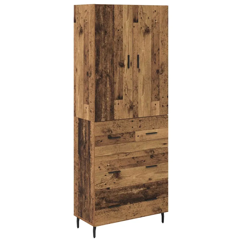 Credenza 2 pcs Legno vecchio Legno Stratificato e Vetro 3415638