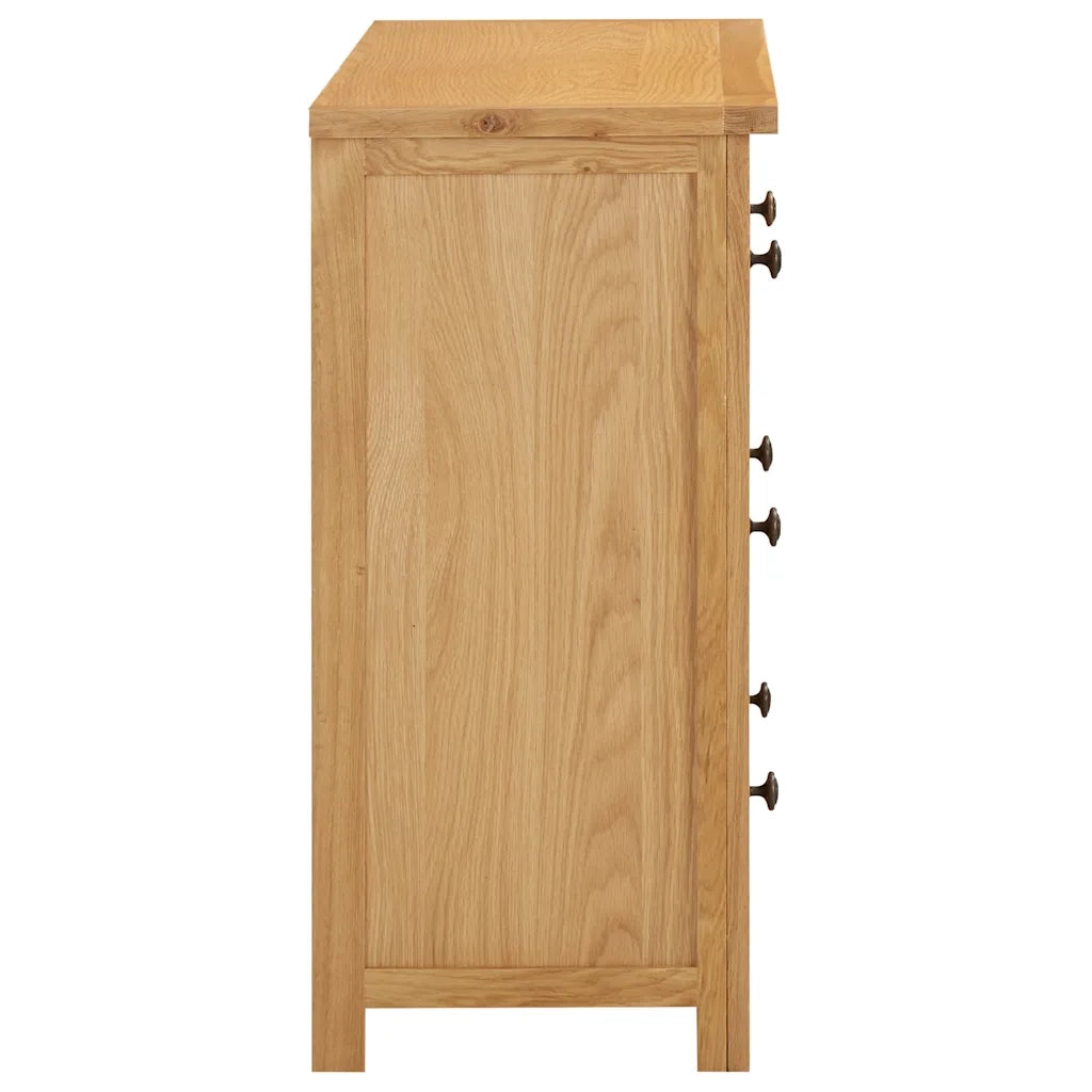 Cassettiera 80x35x75 cm in Legno Massello di Rovere 289197