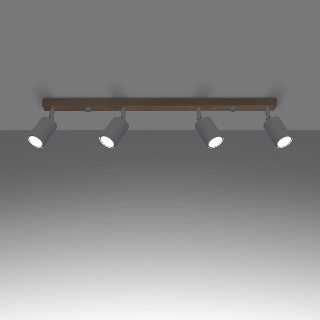 Spot soffitto barra bianca legno 4xGU10 Junglo Pure Lume