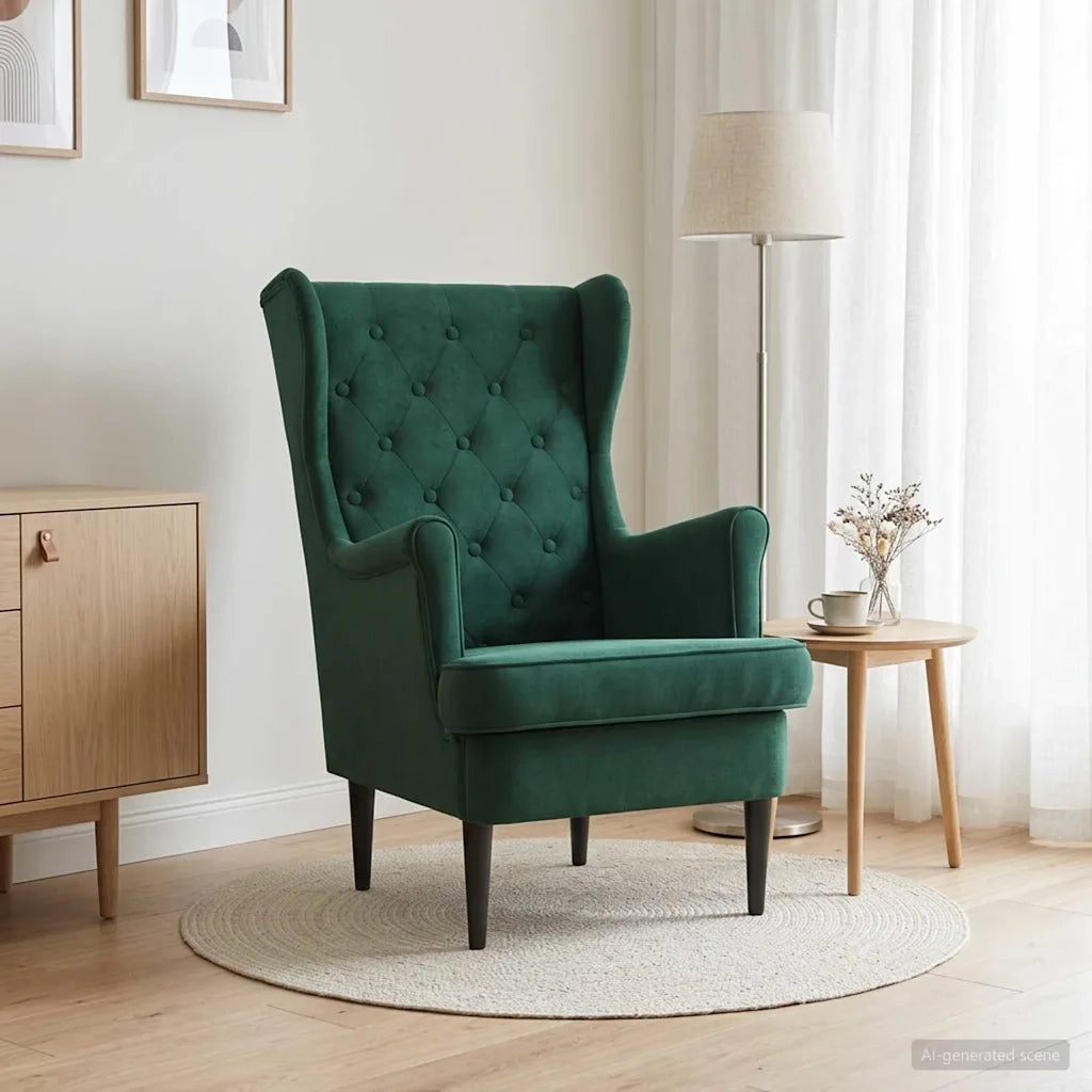 Divano Sedia-Poltrona Verde Scuro Velluto 782627