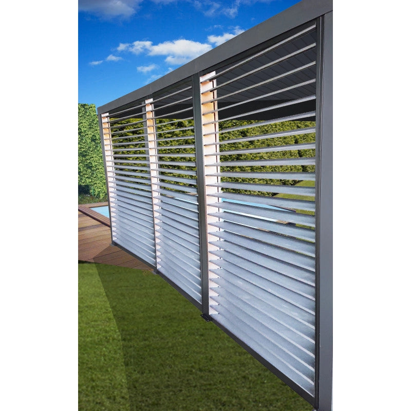Pannello veneziana in alluminio per pergola bioclimatica lato 360 cm – lamelle regolabili antivento – PERBIV36 Foresta