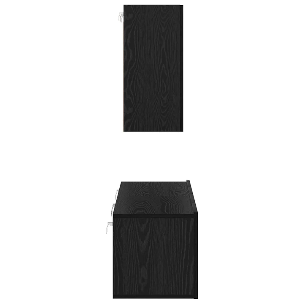 Set mobile TV Montaggio a parete Rovere Nero Legno multistrato 3393373