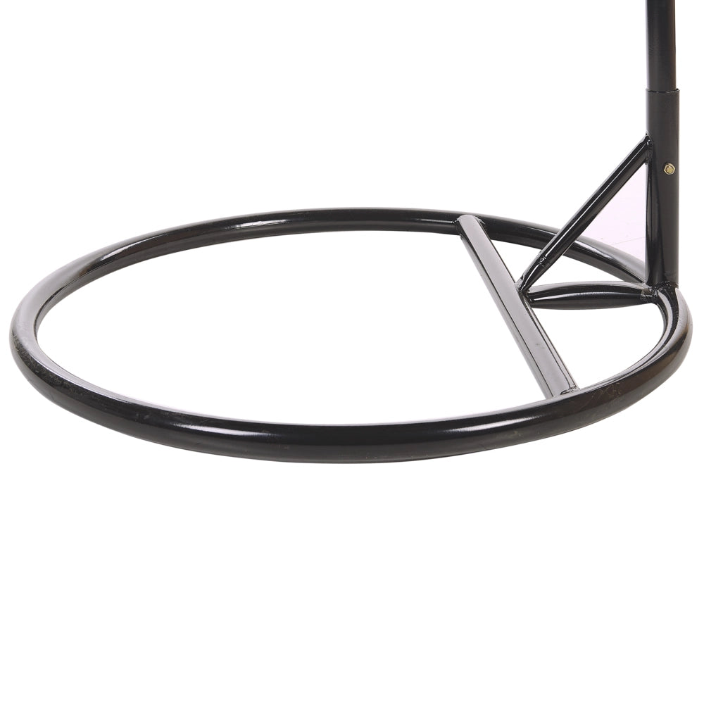 Sedia sospesa poltrona pensile con struttura in metallo rattan grigio per interni ed esterni a forma di uovo Boho