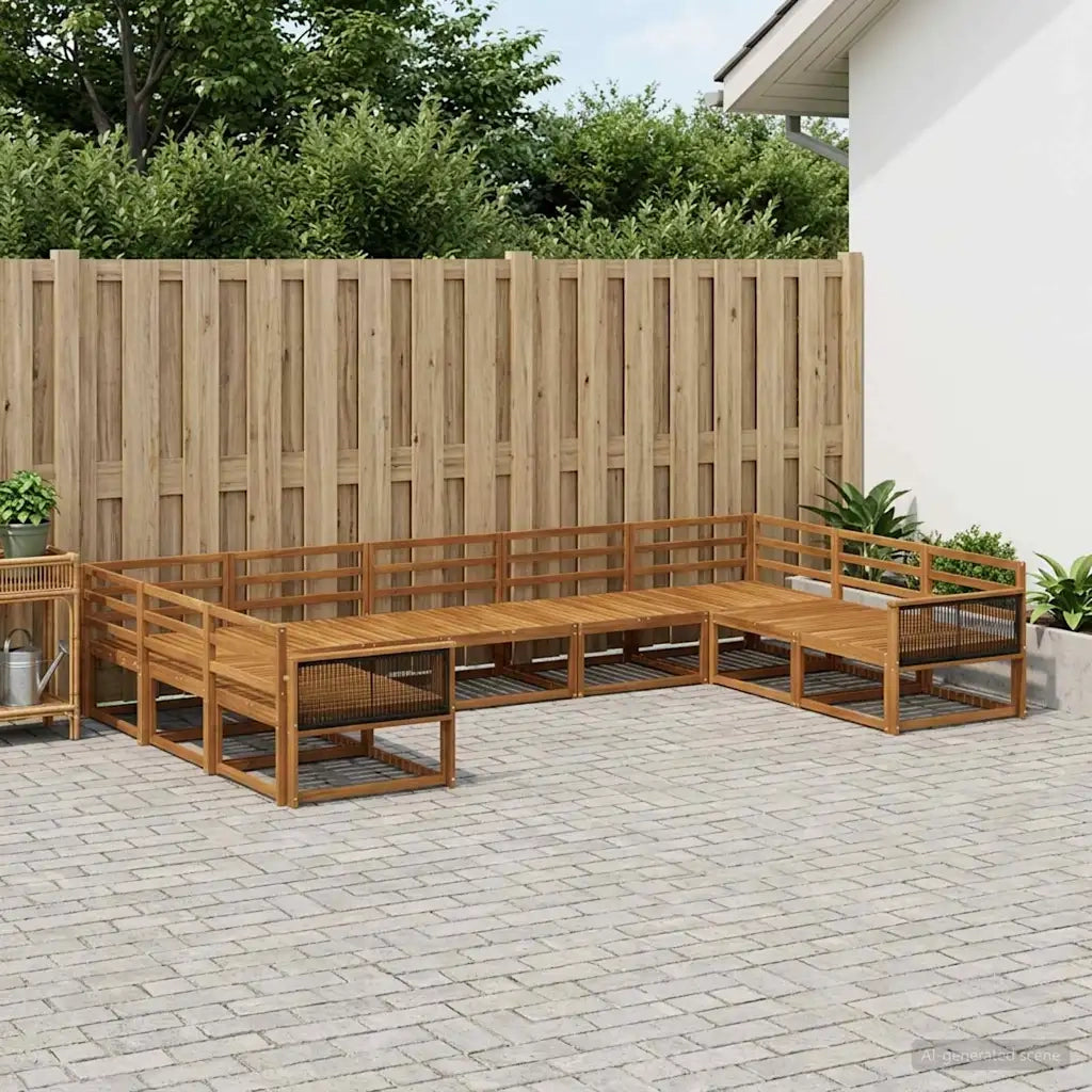 Set di divani da esterno 9 pcs Naturale