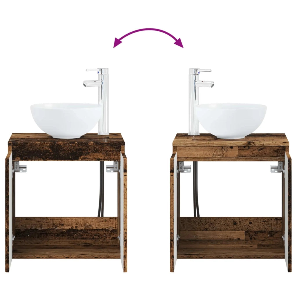 Set di mobili per il bagno 2 pz Legno antico 3404032