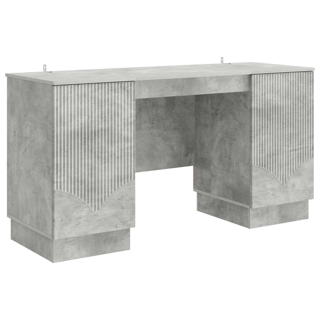 Scrivania con lo scaffale Grigio Cemento 142,5 x 50 x 75 cm