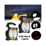 Trade Shop - Torcia Led Cob Emergenza Luce Faro Da Lavoro Ricaricabile Con Pannello Solare -