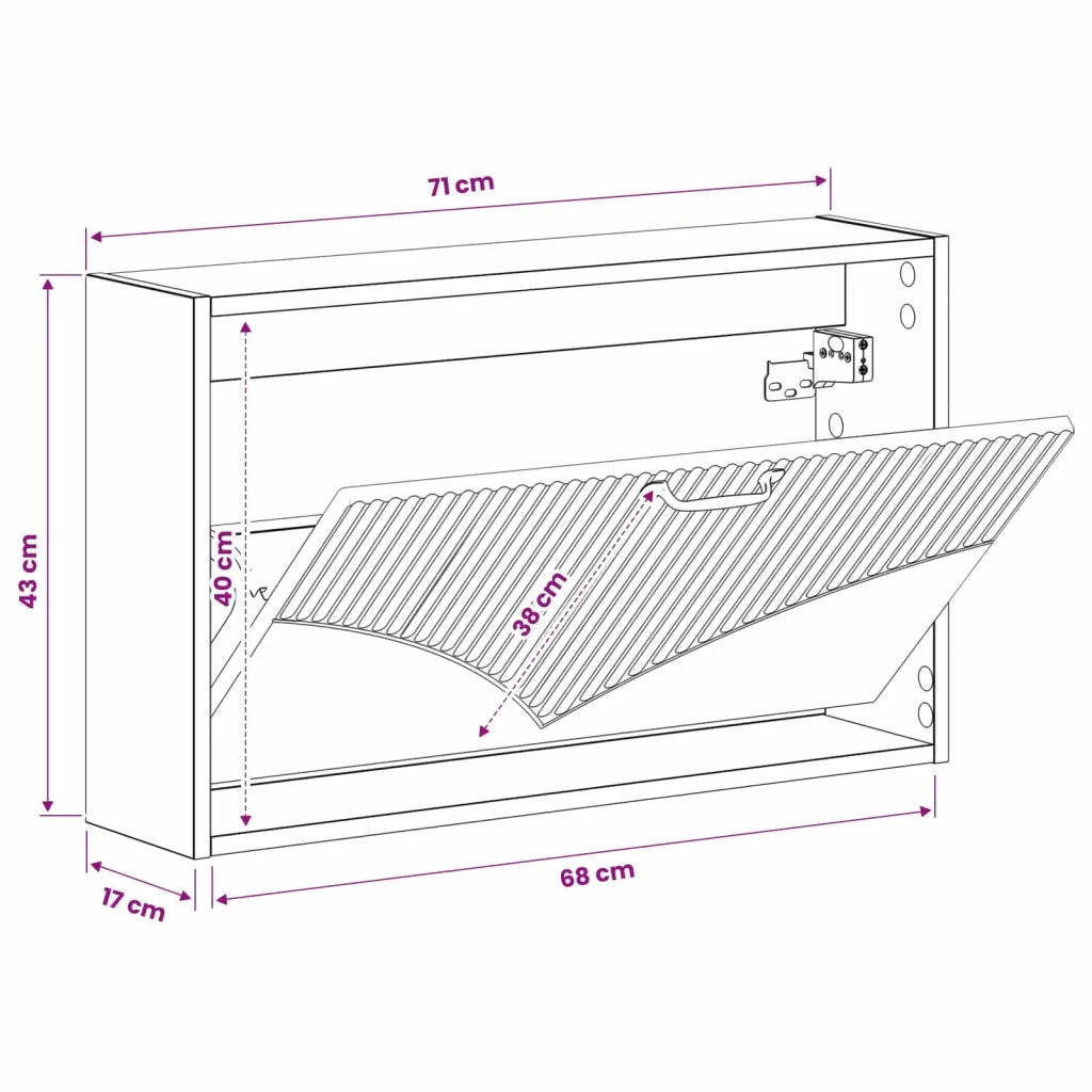 Mobiletto per Scarpe da Muro HOORN 71 x 17 x 43 cm 897287