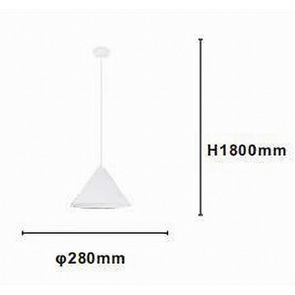 Trade Shop - Lampadario A Sospensione E27 Ferro Paralume Moderno Contemporaneo Cono Bianco 33375 -