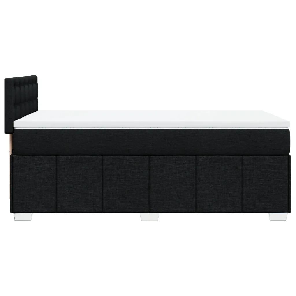 Giroletto a Molle con Materasso-Struttura Letto Nero 90x190 cm in Tessuto 898754
