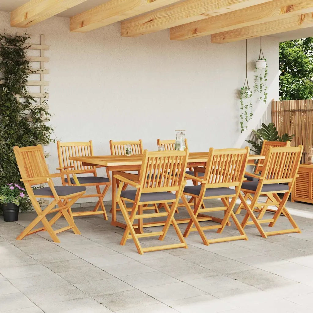 Sedia pieghevole con cuscino 8 pcs Grigio 49 x 57.5 x 92cm 3329132