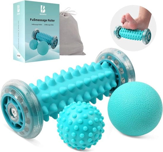 Nuova versione migliorata di massaggio per piedi, set di 3 roller per massaggiare i piedi & spalle, innovativo massaggio per piedi con palline per alleviare la tensione muscolare