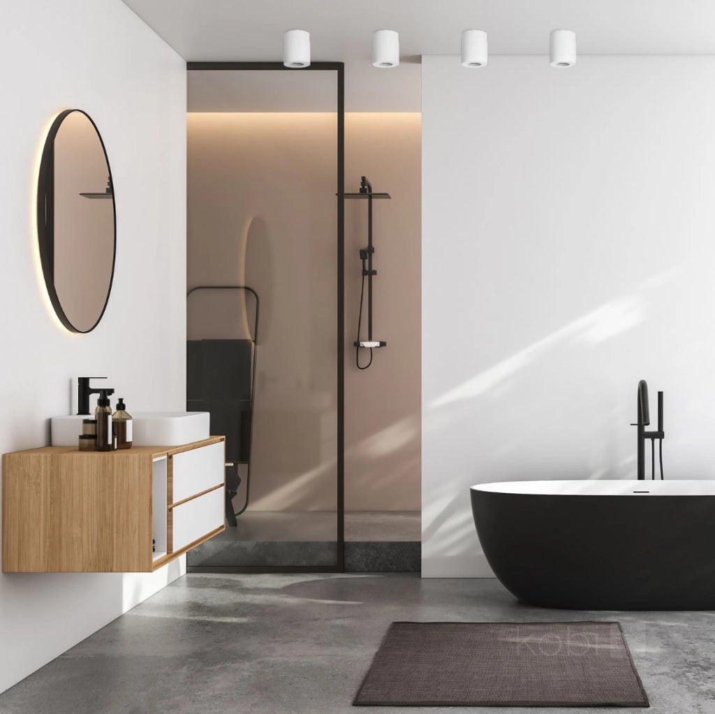 Spot da soffitto bianco tondo IP44 GU10 Aquarius Kobi