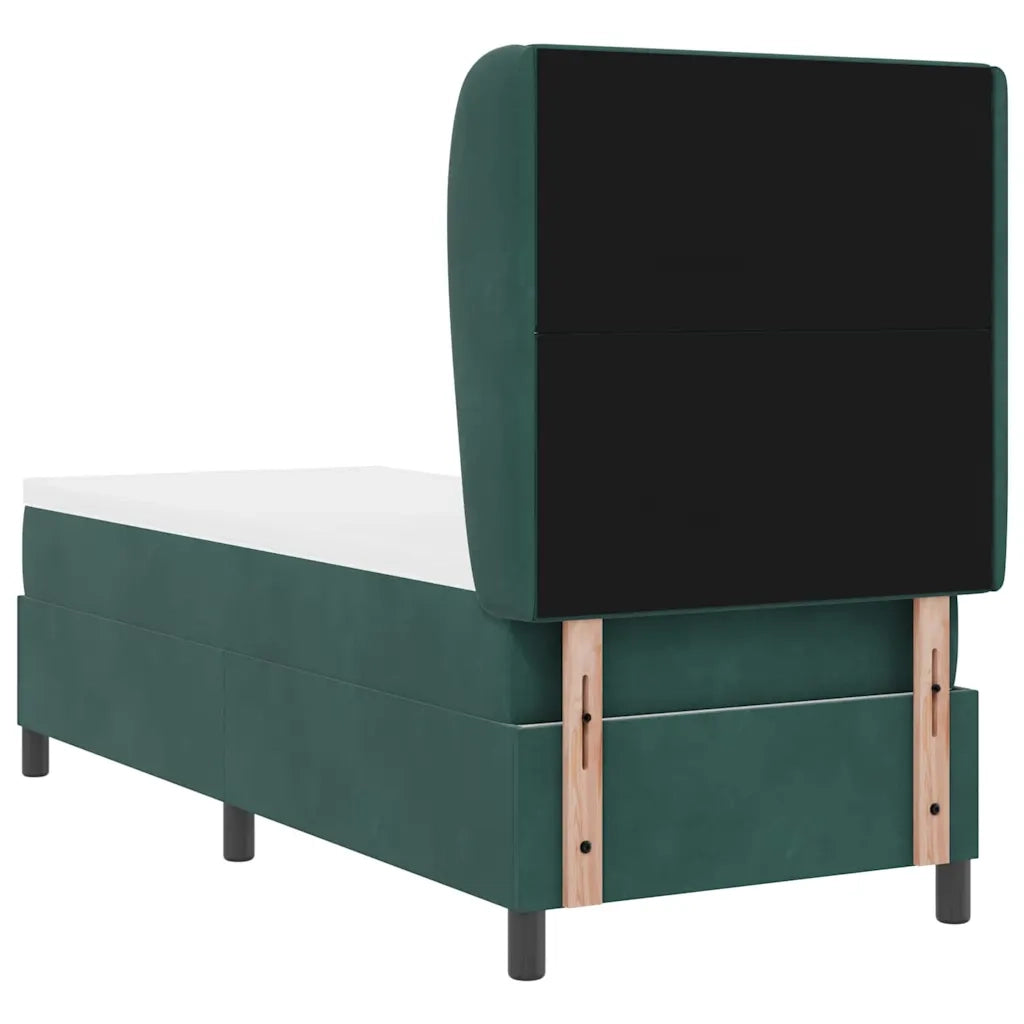 Letto a molle con materasso Verde Scuro 200 x 80 cm Velluto 3340955