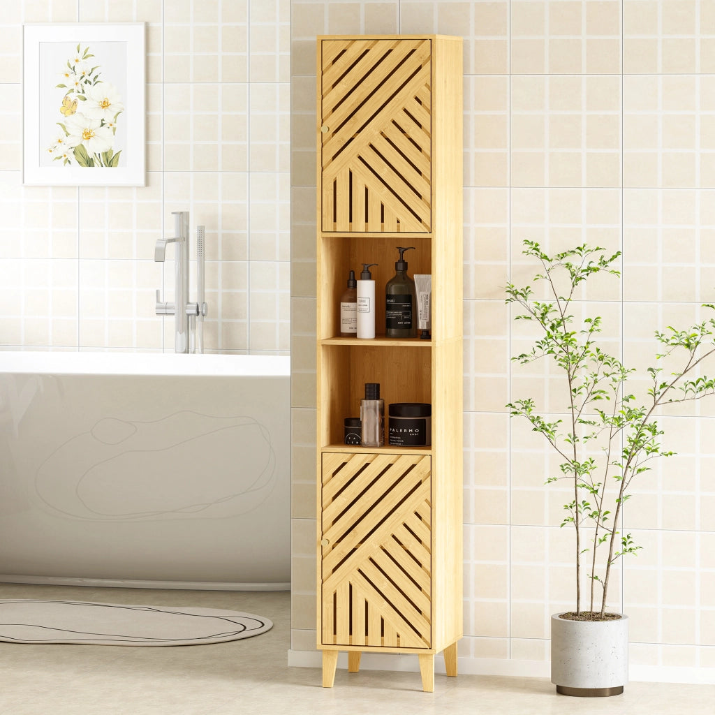 Armadio da bagno colonna ¨C zephmum ¨C legno naturale 32x30x170cm