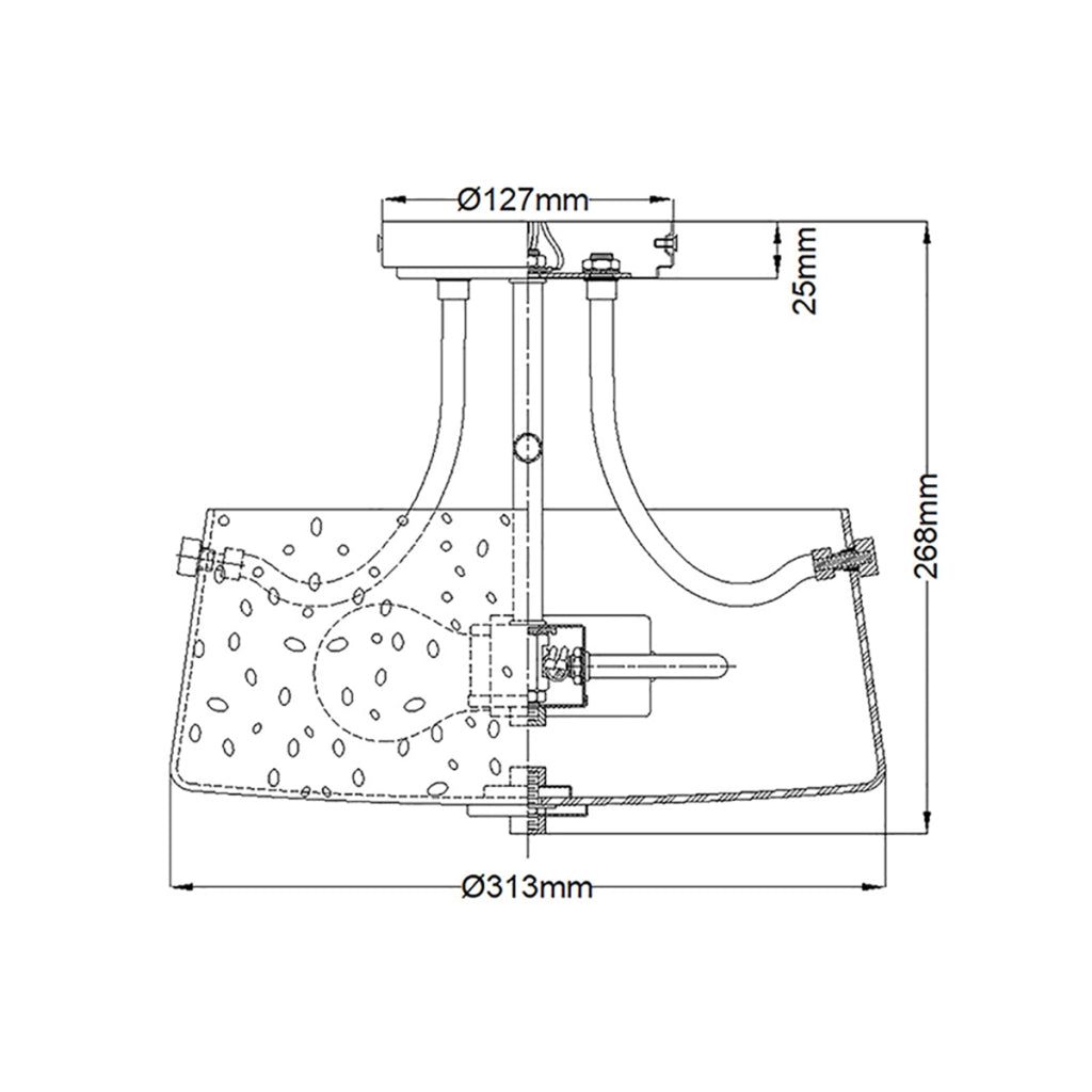 Plafoniera Quoizel Hollister nichel lucido 2xE27 31 cm