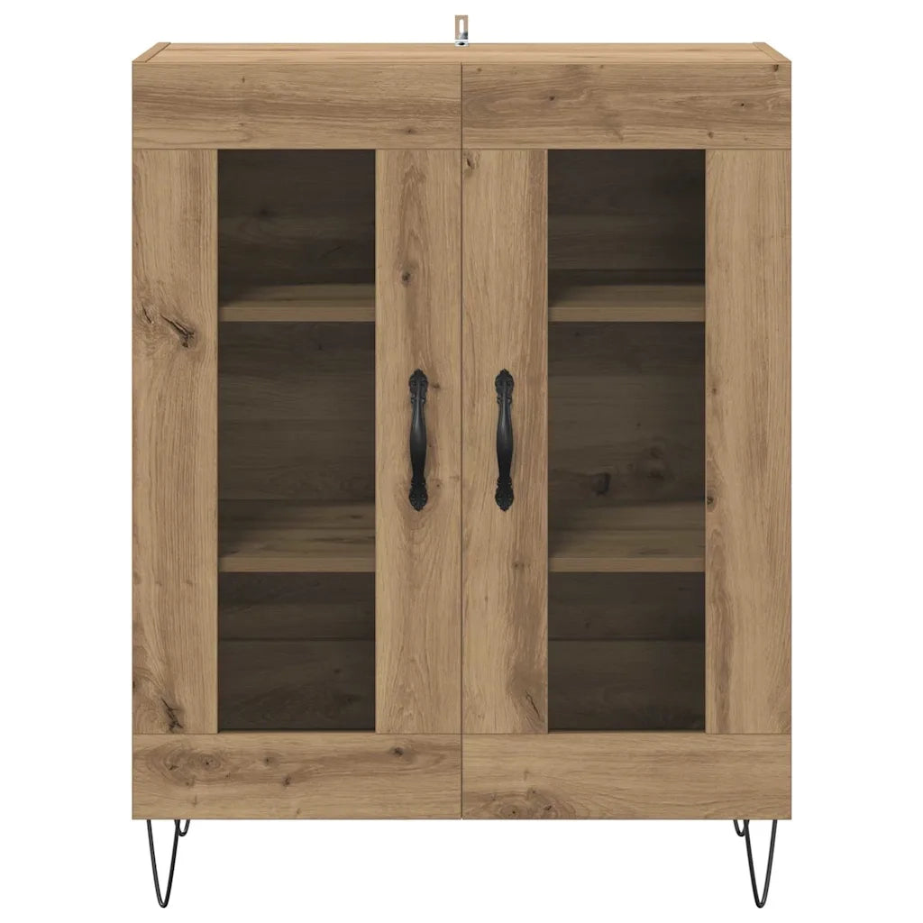 Credenza | Madia | Buffet da pranzo | Armadio da pranzo Rovere artigianale 69,5 x 34 x 90 cm Legno multistrato