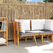 Divano Angolare da Giardino con Cuscini-Sofa da Giardino-Divanetto da esterno in Legno d'Acacia
