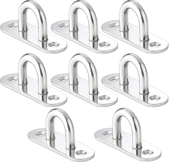 Occhielli in acciaio inossidabile per fissaggio a parete e soffitto - Set da 8 pezzi