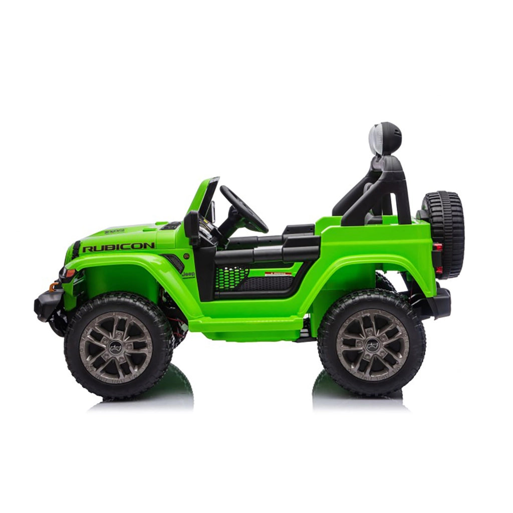 Macchina Elettrica per Bambini Jeep Wrangler Rubicon 12V con Telecomando Verde