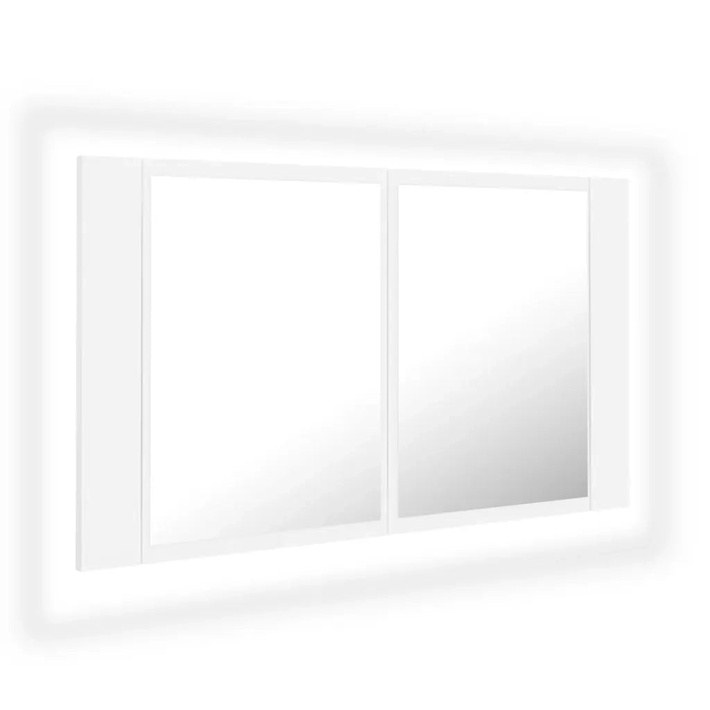 Armadietto a Specchio | Armadio da bagno con Luci LED Bianco 80x12x45 in Acrilico