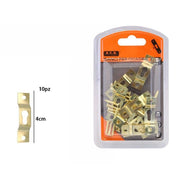 Trade Shop - Set 10 Pezzi Ganci Dorati Per Quadri Quadro Cornici Appendere Parete 4 Cm 07519 -