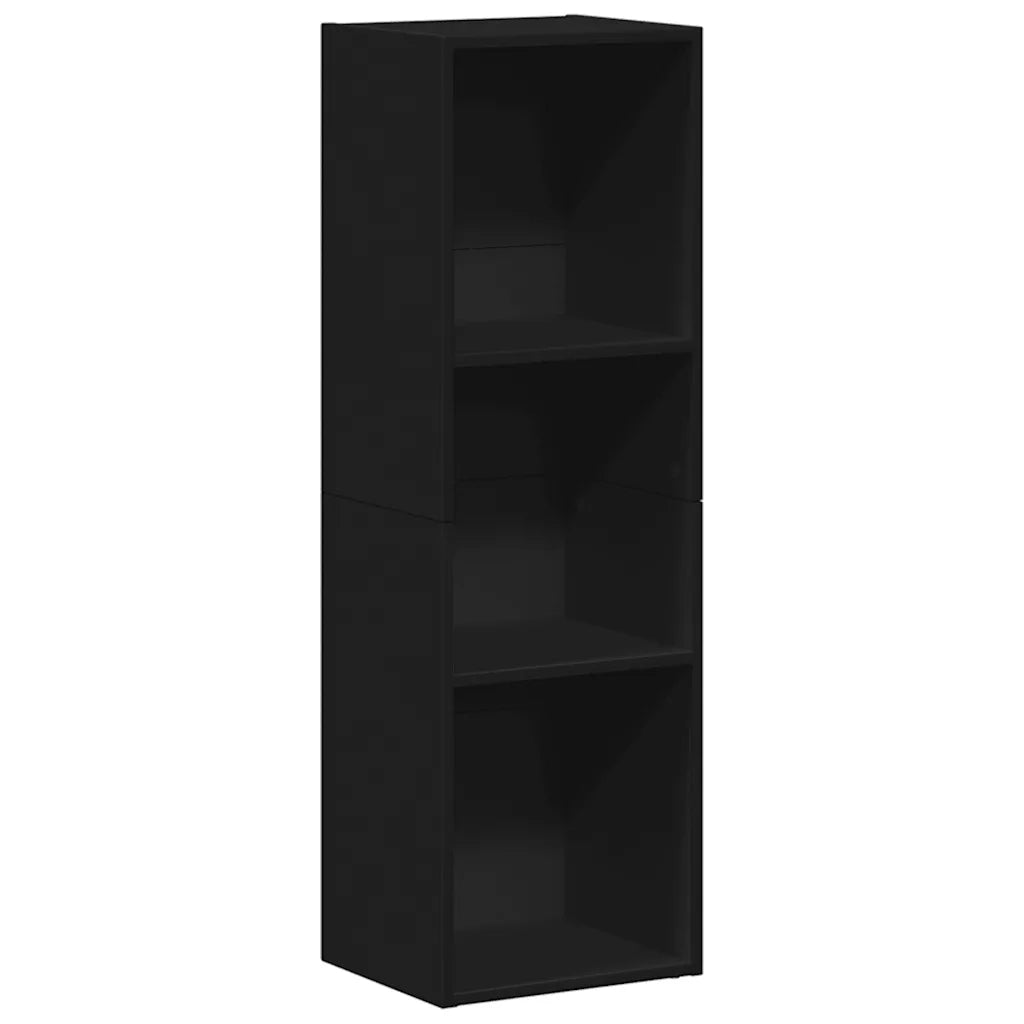 Libreria-Mobile TV Nero 36x30x114 cm in Legno Multistrato
