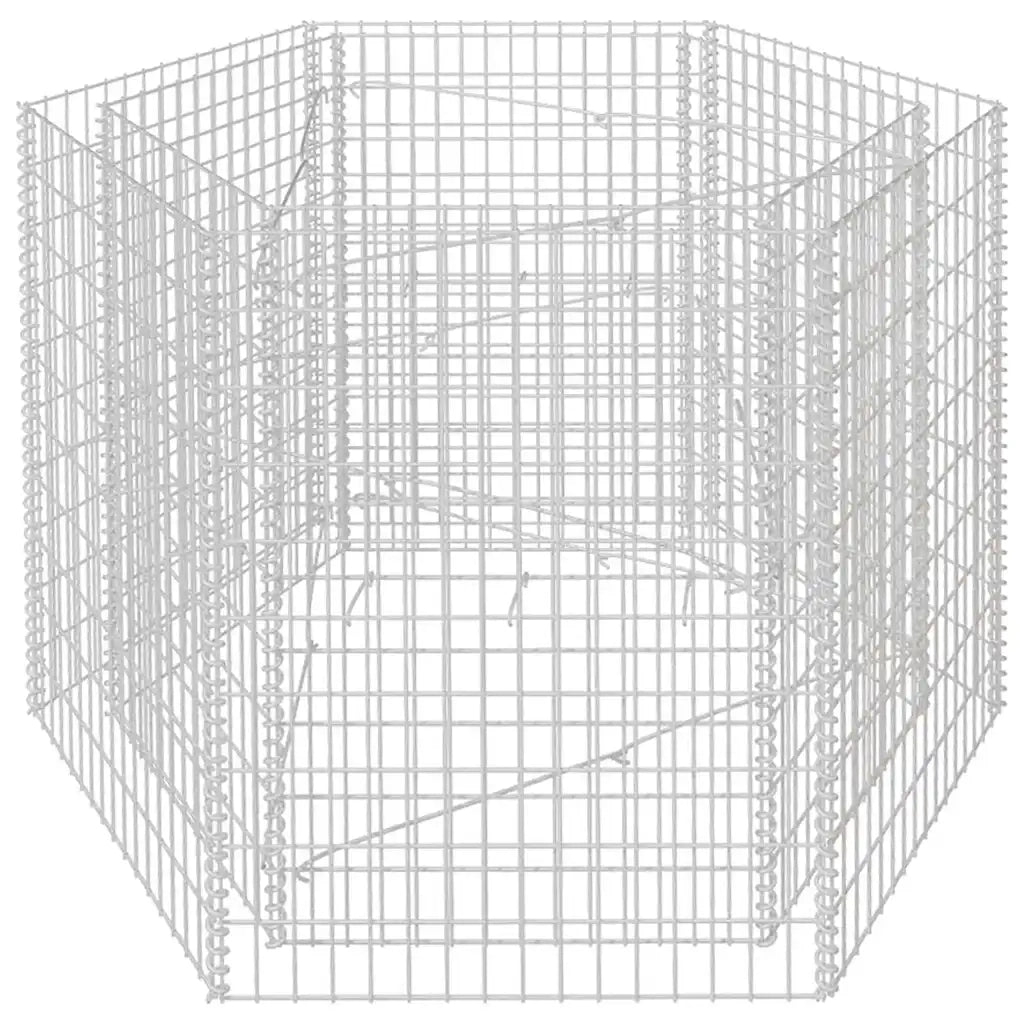Gabbione Letto Rialzato da Giardino Esagonale 160x140x100 cm 142535