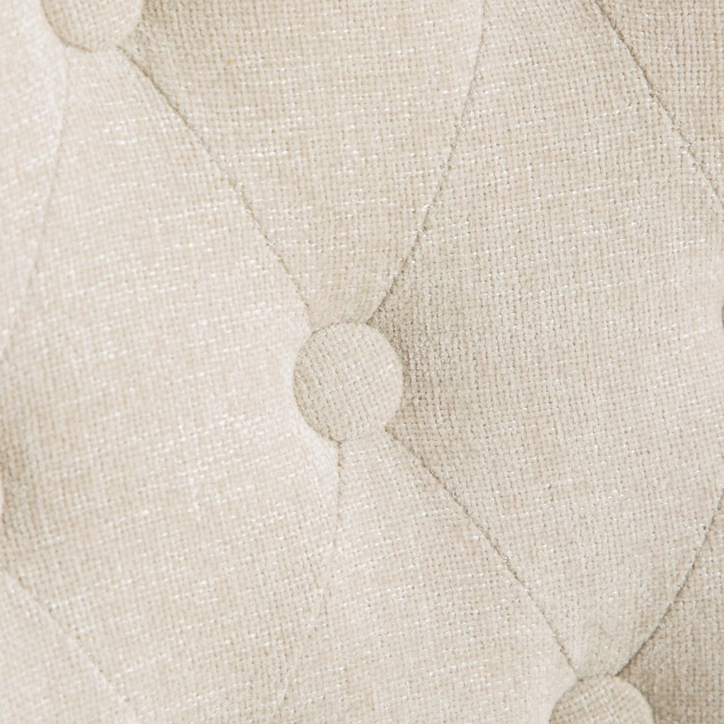 Set di 2 sedie da pranzo, gambe in legno massello, sedute imbottite, tessuto chenille, beige